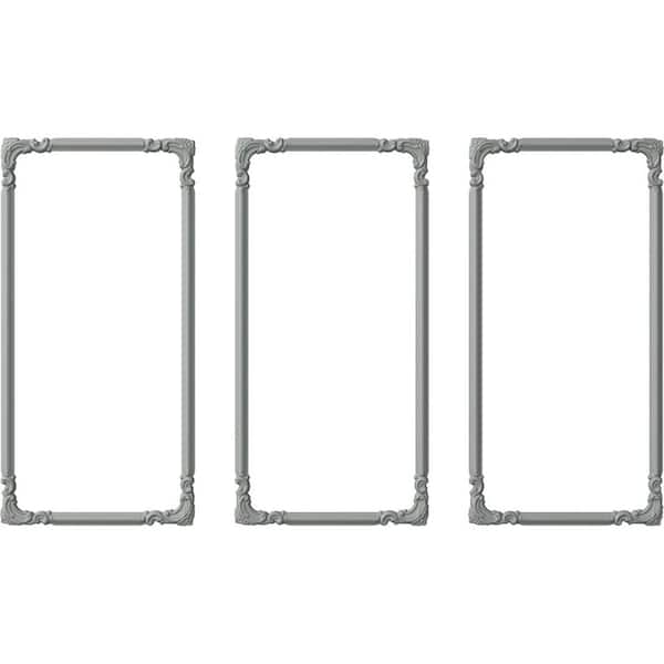 Ekena Millwork 24 in. W x 48 in. H Unfinished Polyurethane Ashford Panel Moulding Kit (Triple Panel)