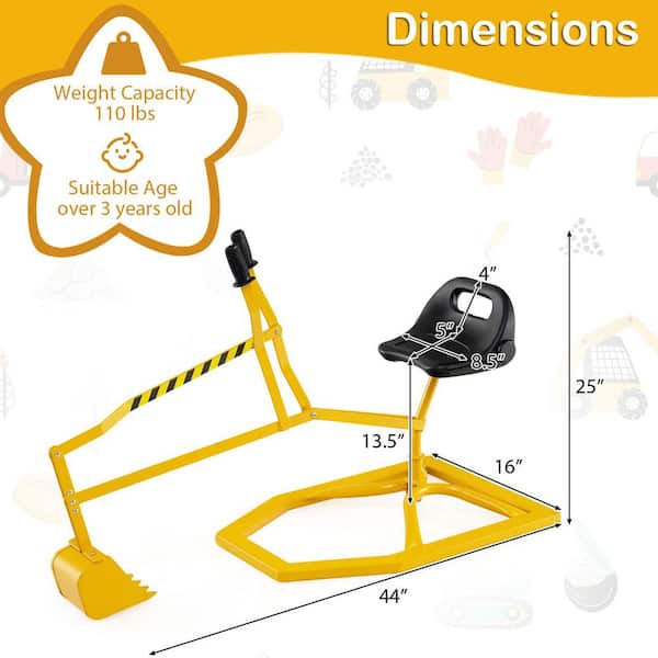 Gymax Sand Digger for Kids w/2-Handed Controls Flexible Shovel 360