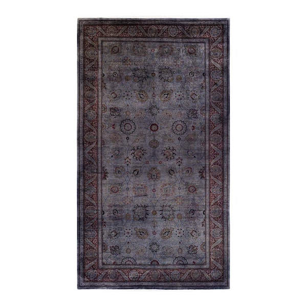 Overdyed Gray 8 ft. x 14 ft. Solid Wool Indoor Area Rug