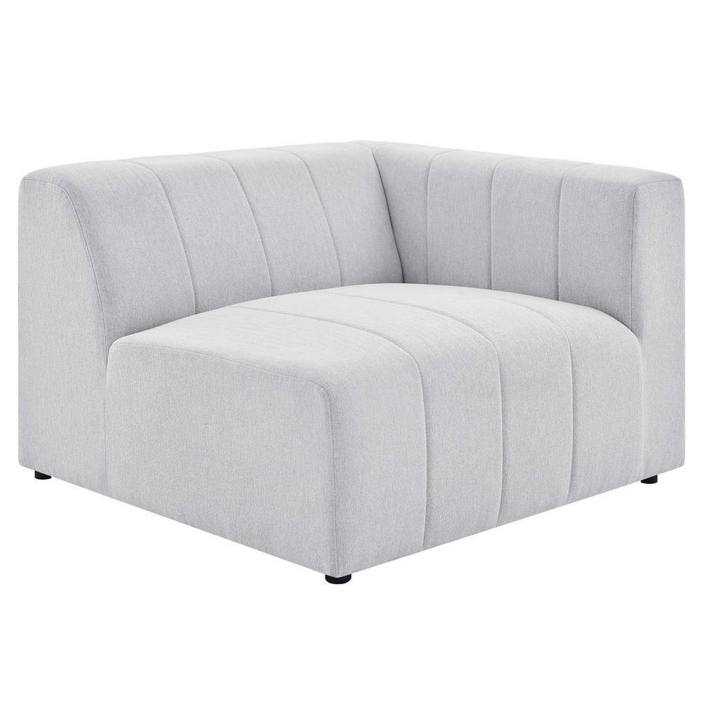Elysian 127.5" White Tufted Fabric 5-Piece Sectional with Wood Frame
