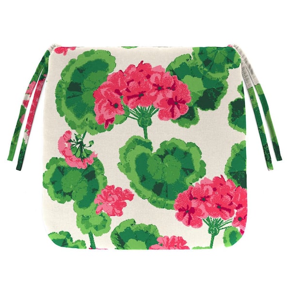 Jordan Manufacturing 16 in. L x 16 in. W x 2.5 in. T Outdoor Seat Cushion in Geranium Multicolor