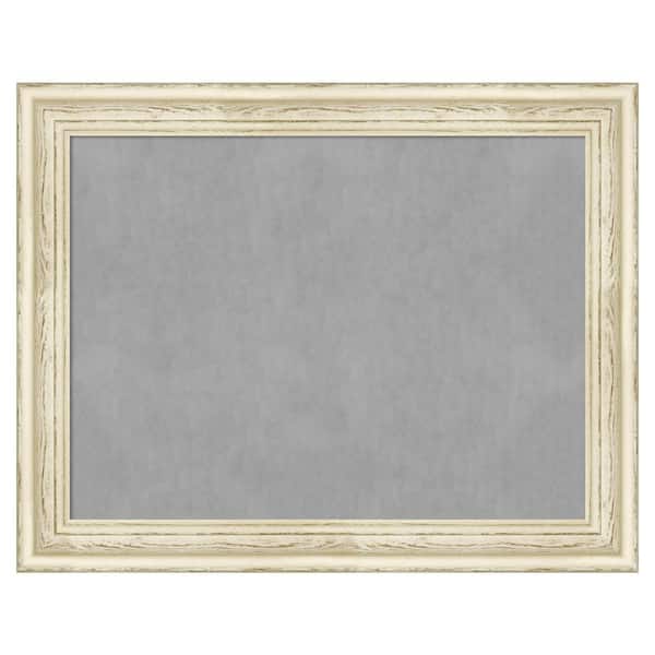 Amanti Art Country White Wash 28 in. x 22 in. Framed Magnetic Board