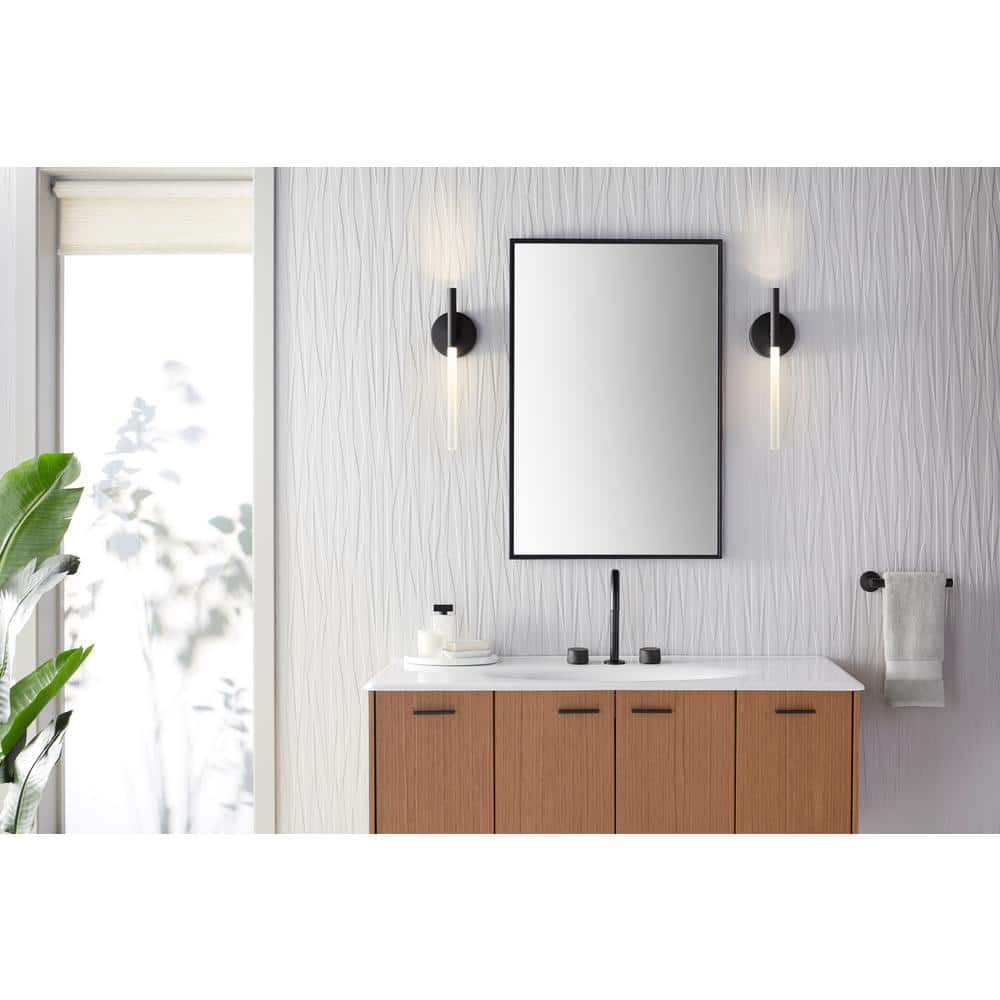 Brushed Moderne Brass LED Sconce with Clear Glass Shade
