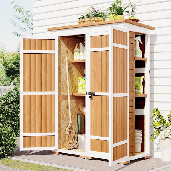 4 ft. W x 2 ft. D Natural Waterproof Wood Storage Shed, Garden
