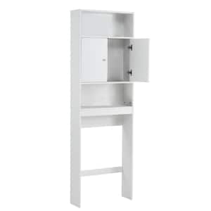 7.9 in. W x 25 in. D x 77 in. H White Over the Toilet Storage Cabinet, Bathroom Linen Cabinet