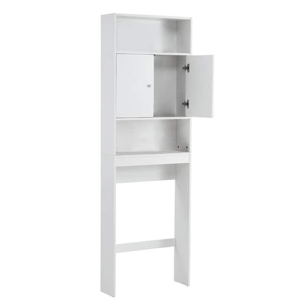Tatayosi 7.9 in. W x 25 in. D x 77 in. H White Over the Toilet Storage Cabinet, Bathroom Linen Cabinet