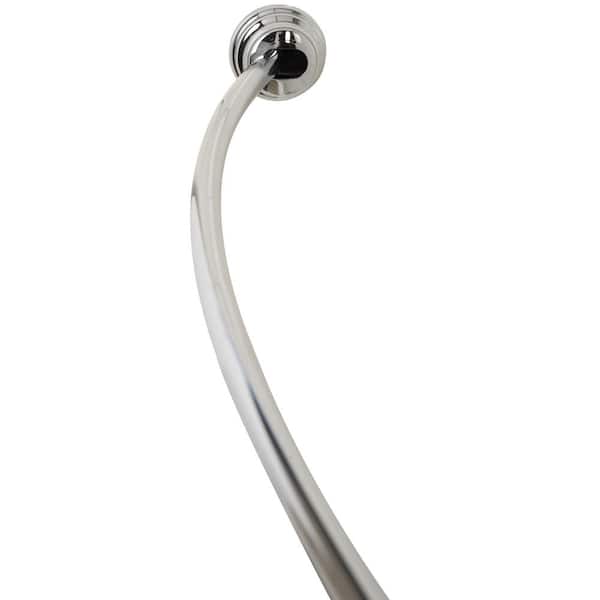 Swcorp AC-AZSR88CH 48-88 in. Anzzi Shower Curtain Rod with Shower Hooks in Polished Chrome