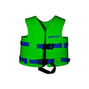 X-Small Fierce Green Life Jacket Child Swimming Vest Super Soft