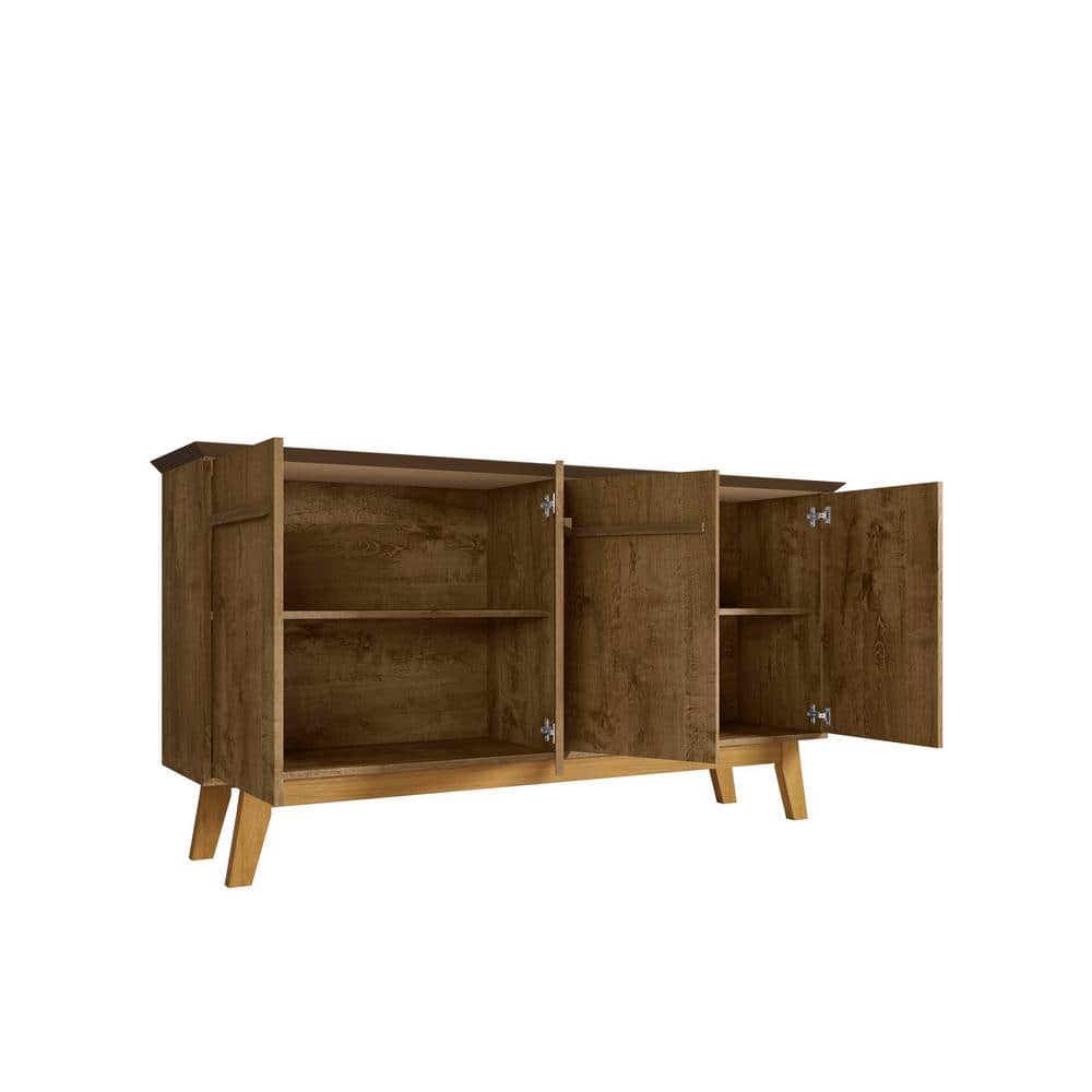 Yonkers Rustic Brown Mid-Century Modern Sideboard