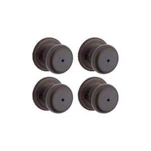 Juno Venetian Bronze Privacy Bed/Bath Door Knob (4-Pack) with Lock