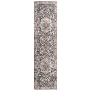 Vintage Persian Gray/Charcoal 2 ft. x 12 ft. Oriental Runner Rug