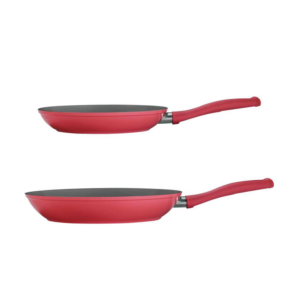 Red Aluminum Non-Stick Ceramic Coated Frying Pan Set