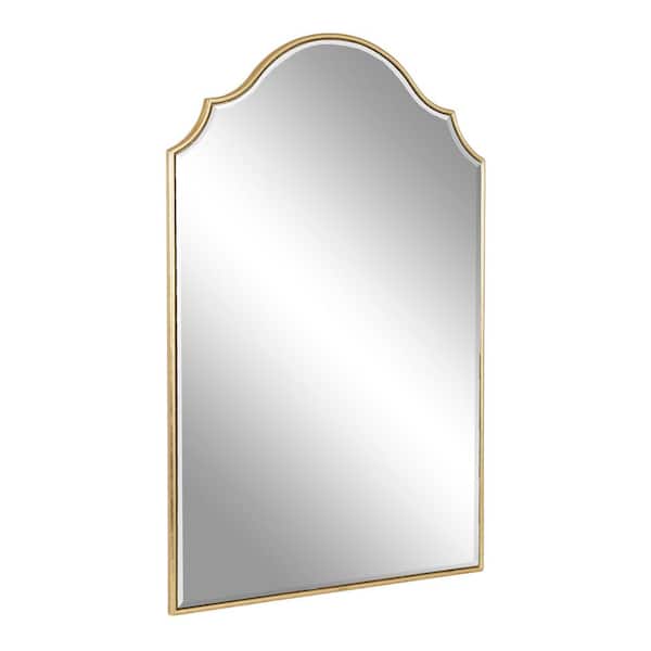 Kate and Laurel Leanna 24.00 in. W x 36.00 in. H Gold Arch Glam Framed Decorative Wall Mirror