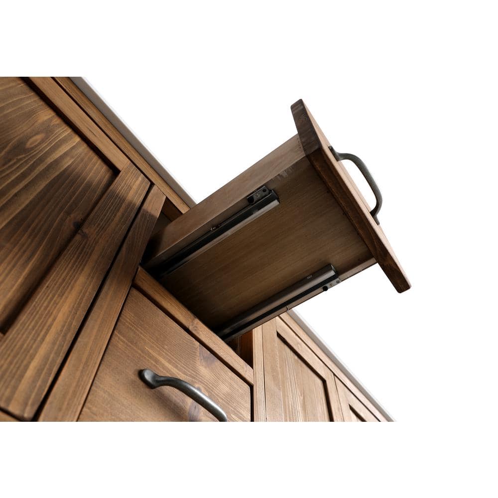 Austin 59" Walnut Reclaimed Wood Double Vanity Cabinet