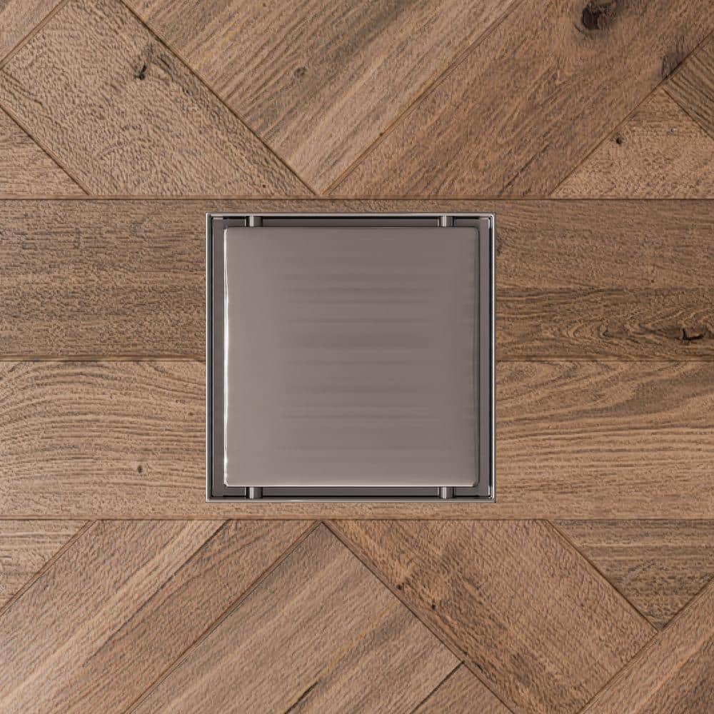 5.25'' Square Brushed Stainless Steel Shower Drain