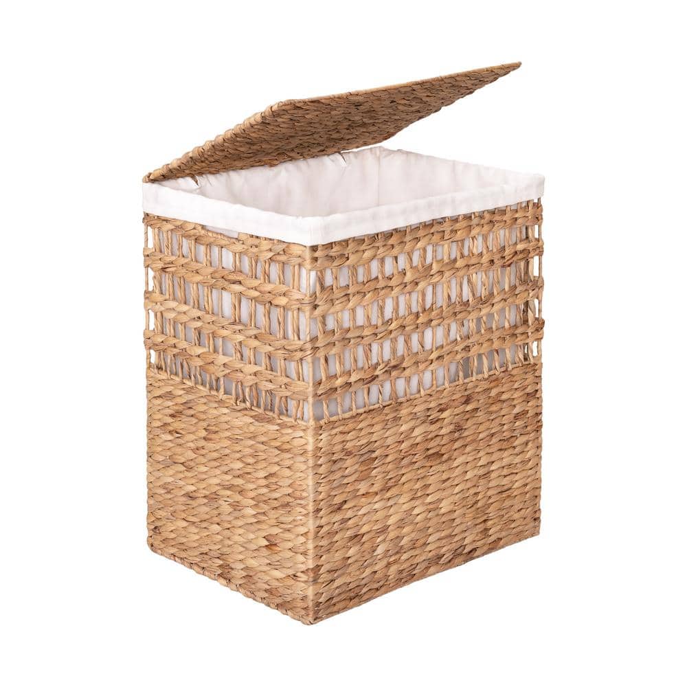 Natural Water Hyacinth Handwoven Lidded Hamper Set