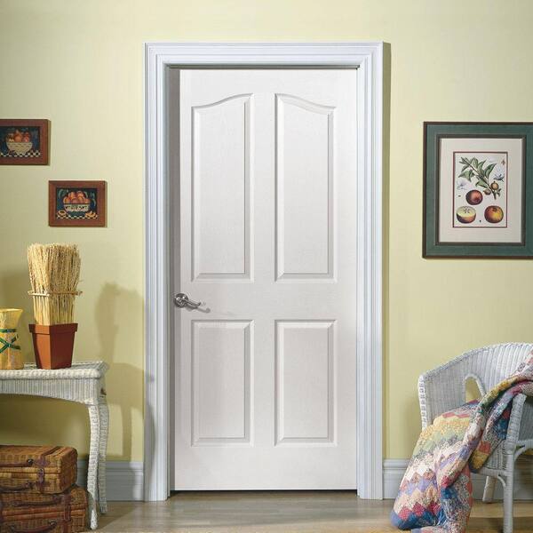 Masonite 24 in. x 80 in. 4-Panel Arch Top Hollow-Core
