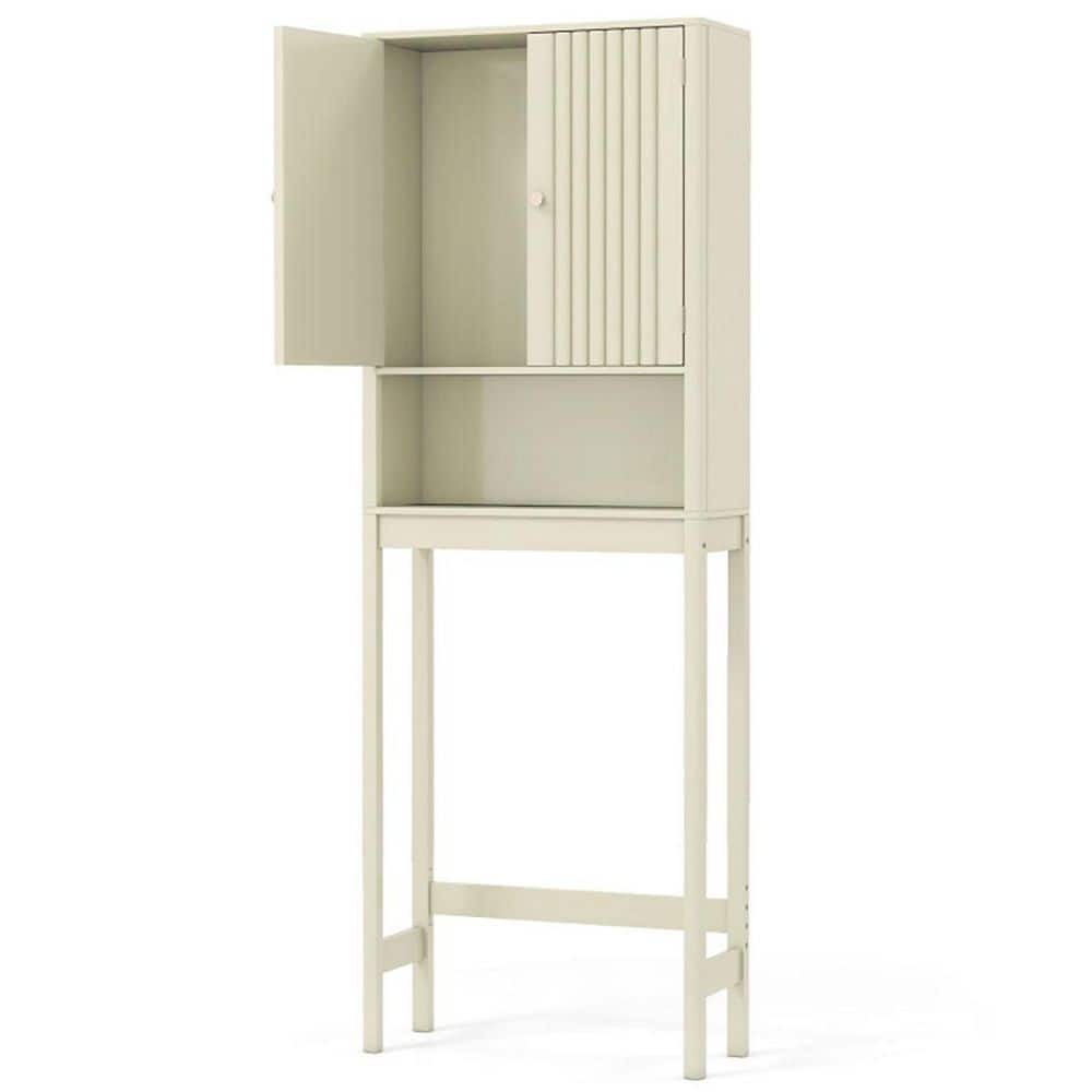 23.5 in. W x 66 in. H x 9 in. D Beige Over The Toilet Storage with Doors and Open Shelves price history on PriceWatchPro