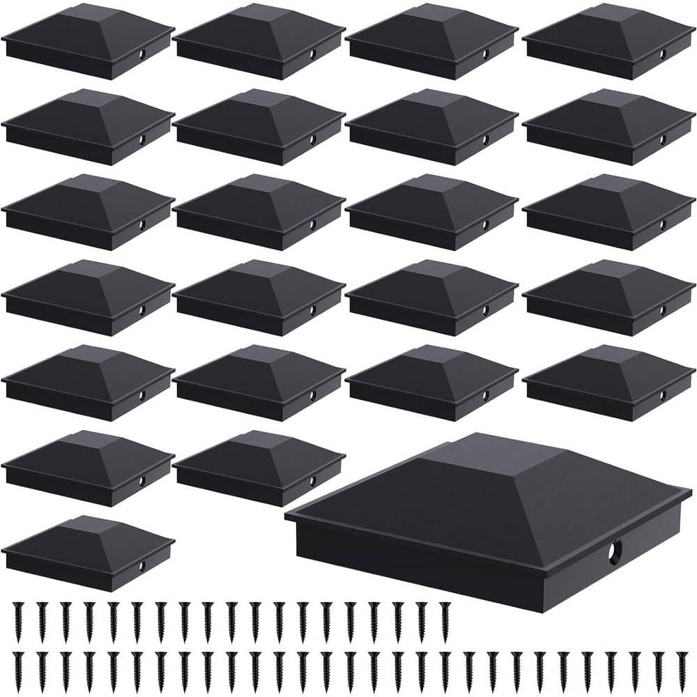 Black Plastic 4x4 Fence Post Caps with Frosted Finish and Screws (24-Pack) Sturdy Waterproof Deck Protection price history on PriceWatchPro