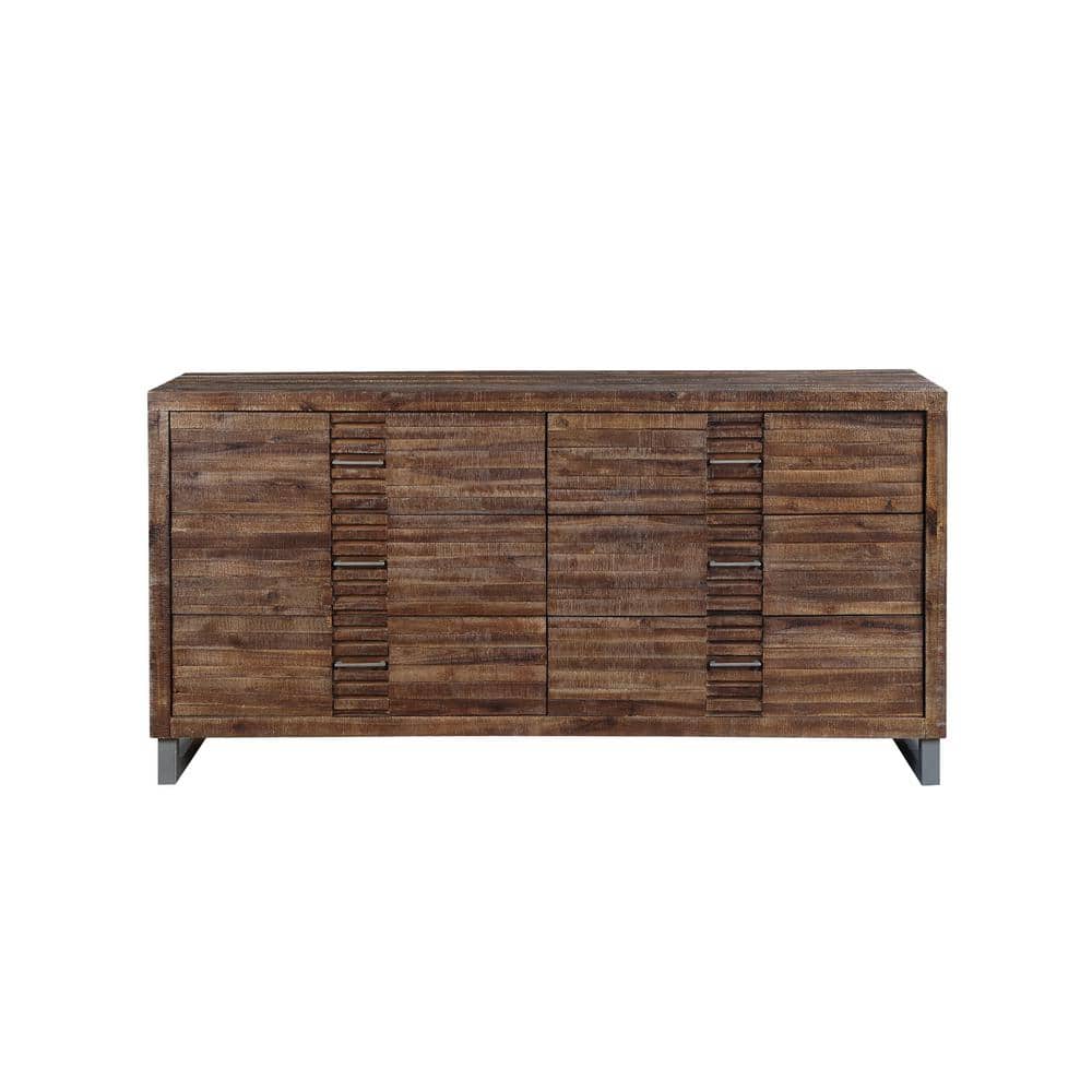 White Industrial 6-Drawer Dresser with Felt Lined Drawer