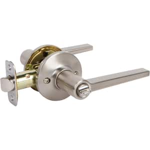 Tulina Contemporary Style Satin Nickel Straight Bed/Bath Door Handle With Panic Proof Push Button