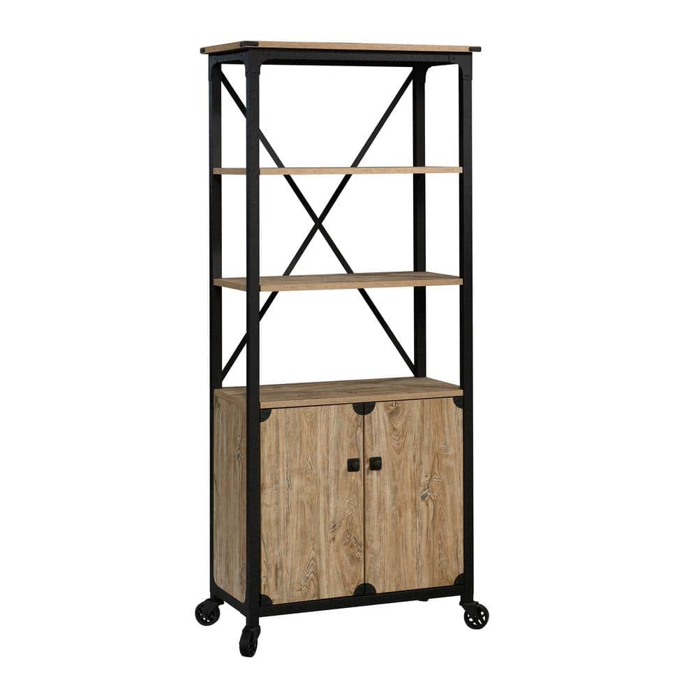 SAUDER Steel River Milled Mesquite 5Shelf Bookcase with Doors 425910