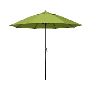 7.5 ft. Bronze Aluminum Market Patio Umbrella with Fiberglass Ribs and Auto Tilt in Macaw Sunbrella