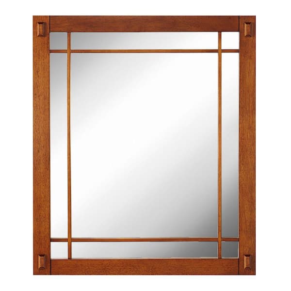 Home Decorators Collection Artisan 26 in. W Mirror in Light Oak