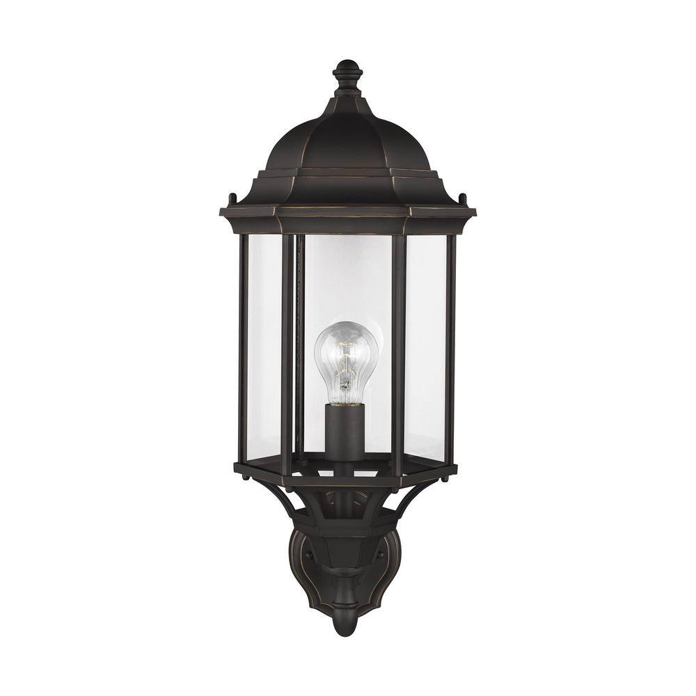 Antique Bronze Sevier Large Lantern with Clear Glass