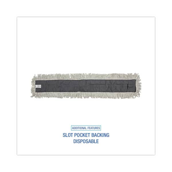 Mop Head, Dust, Disposable, Cotton/Synthetic Fibers, 48 x 5, White Mop Head, Dust, Disposable, Cotton/Synthetic Fibers, 48 x 5, White