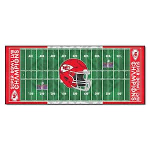 NFL - Kansas City Chiefs Super Bowl LVIII 2 ft. x 6ft. Green Field Runner Mat Area Rug