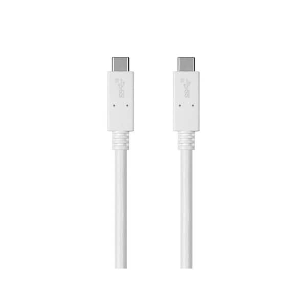 SANOXY Cables and Adapters; USB Type C to Type C 3.1 Gen 2 Cable - 10Gbps,  5 Amp, 30AWG (1.6 ft.), White SNX-MNPR_27924 - The Home Depot