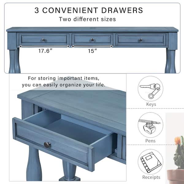 Harper & Bright Designs 63 in. Navy Blue Rectangle Wood Top Harper & Bright Designs 63 in. Navy Blue Rectangle Wood Top