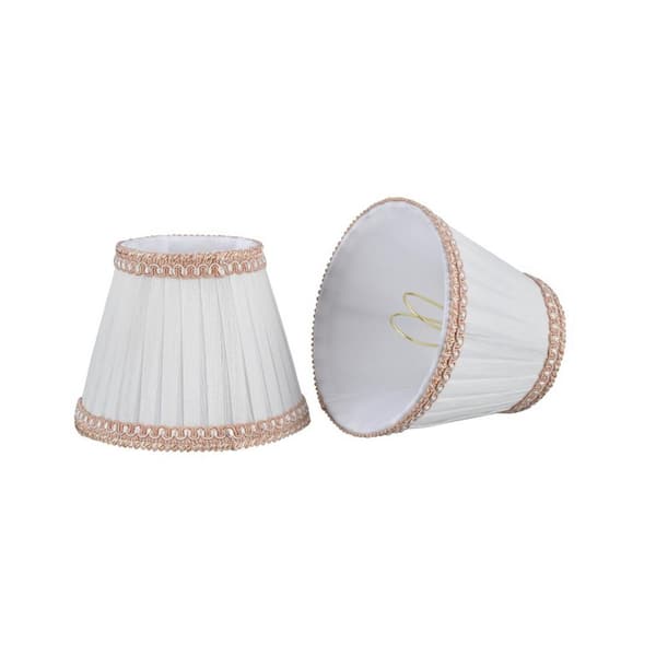 Aspen Creative Corporation 5 in. x 4 in. Creme Pleated Empire Lamp Shade (2-Pack)