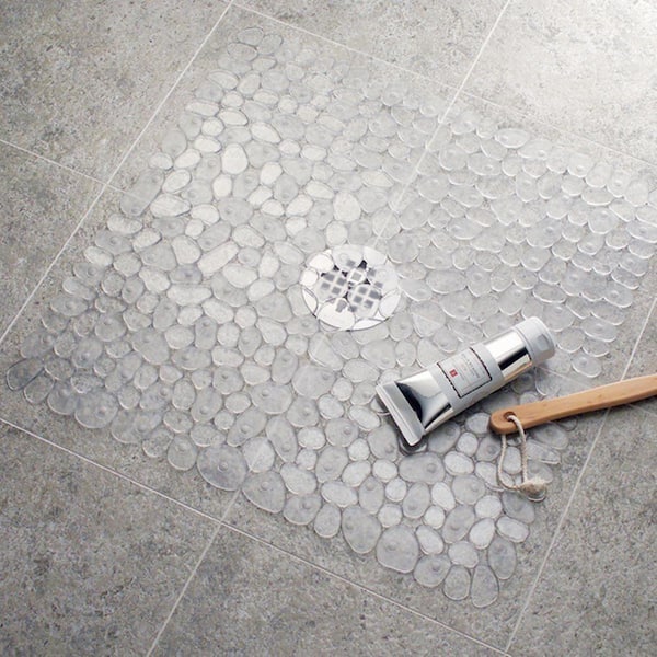 PEBBLE TUB MAT PVC OVERSIZED CLEAR 17.7 in.  X 35.85 in.