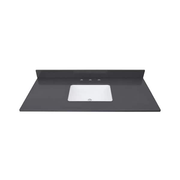 Avanity 49 in. W x 22 in. D Quartz White Rectangular Single Sink Bathroom Vanity Top in Ural Gray