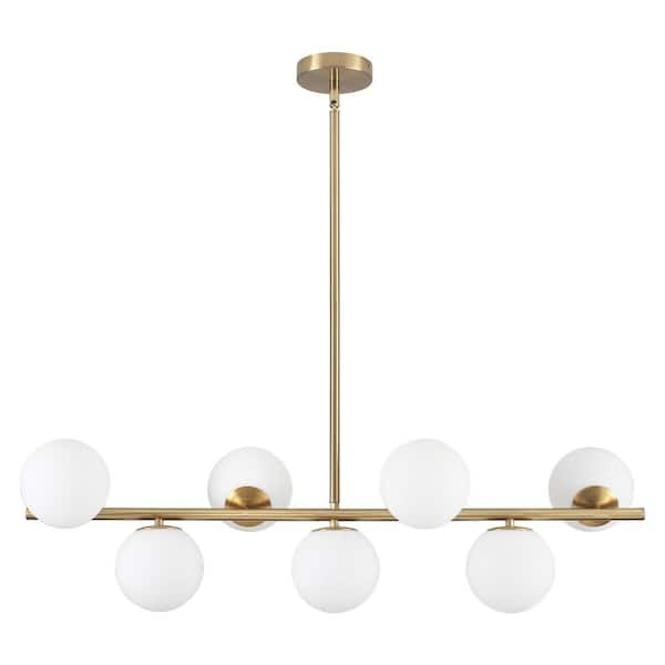 7-Light Brass Globe Sputnik Chandelier Modern Kitchen Pendant Light