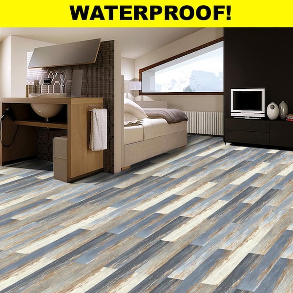 Take Home Sample - Old Blue Sea Waterproof Colors Glue Down 6 in. x 6 in. Luxury Vinyl Plank