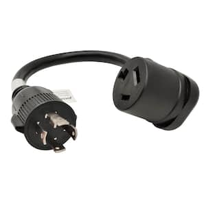 1.5 ft. 10/3 3-Wire Generator 30 Amp 125/250-Volt 4-Prong Locking L14-30P to Dryer 3-Prong 10-30R Adapter Cord