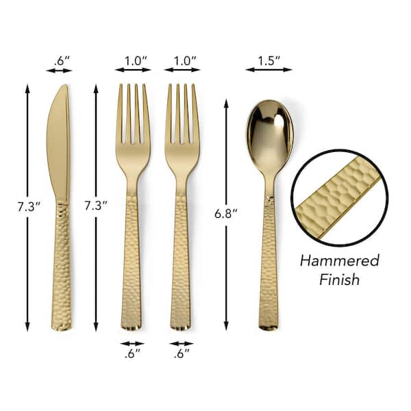 360 Knives, Gold Disposable Plastic Steak Knives