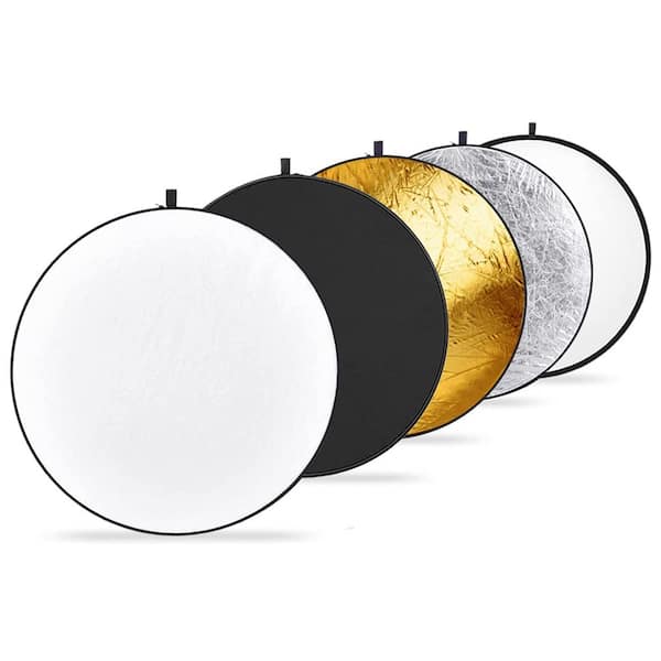BIBIVIS 43 in. Multi-Functional Portable 5-in-1 Camera Reflector Diffuser Set with Storage Bag for Photography Lighting