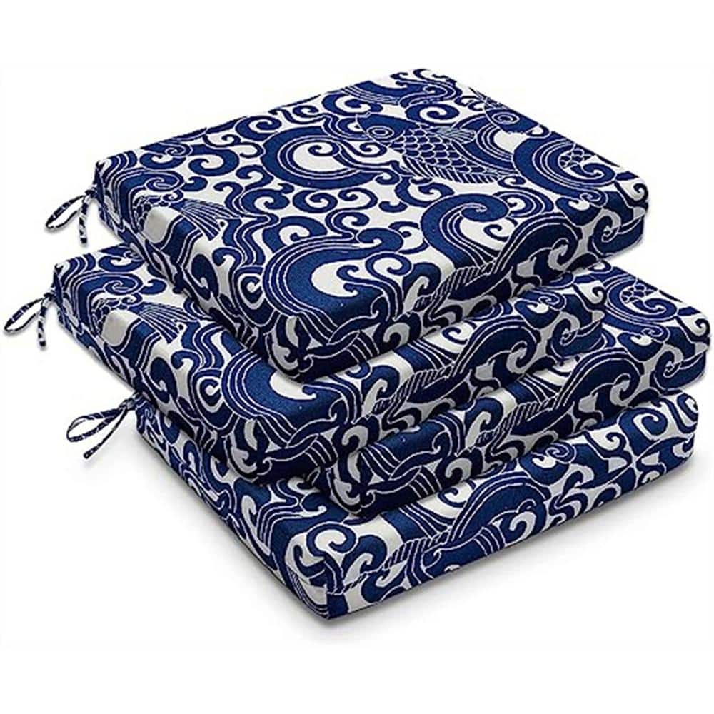 Outdoor Chair Cushions, Waterproof Square Corner Memory Foam Seat Cushions 