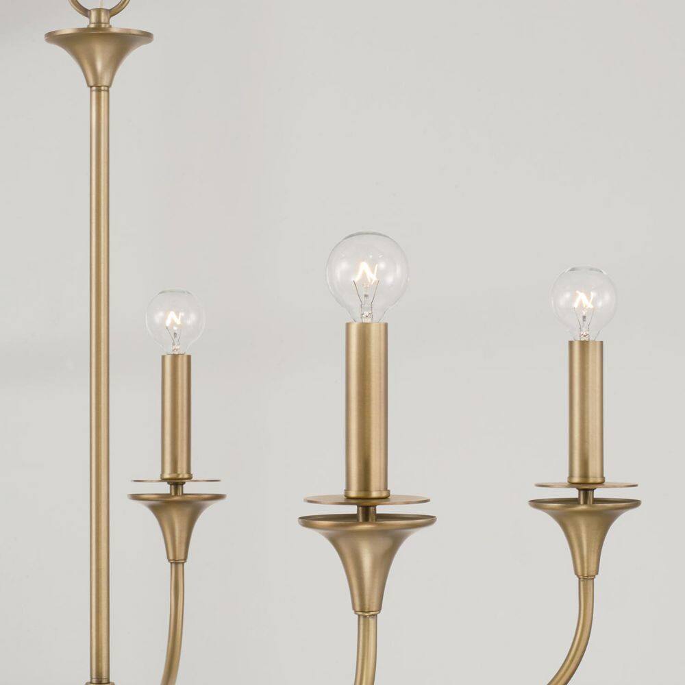 Presley Aged Brass 5-Light Candle Style Chandelier