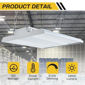 150-Watt 18,000 lumens 5000K Dimmable Linear High Bay Light