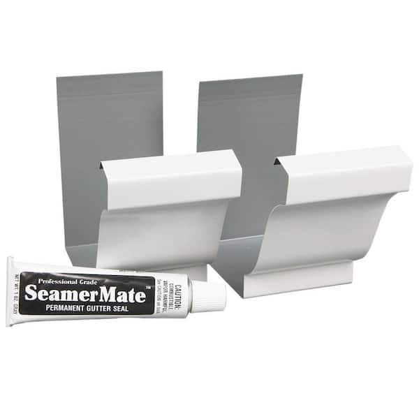 Amerimax Home Products 5 in. White Aluminum Gutter Seamers with SeamerMate (2-Pack)