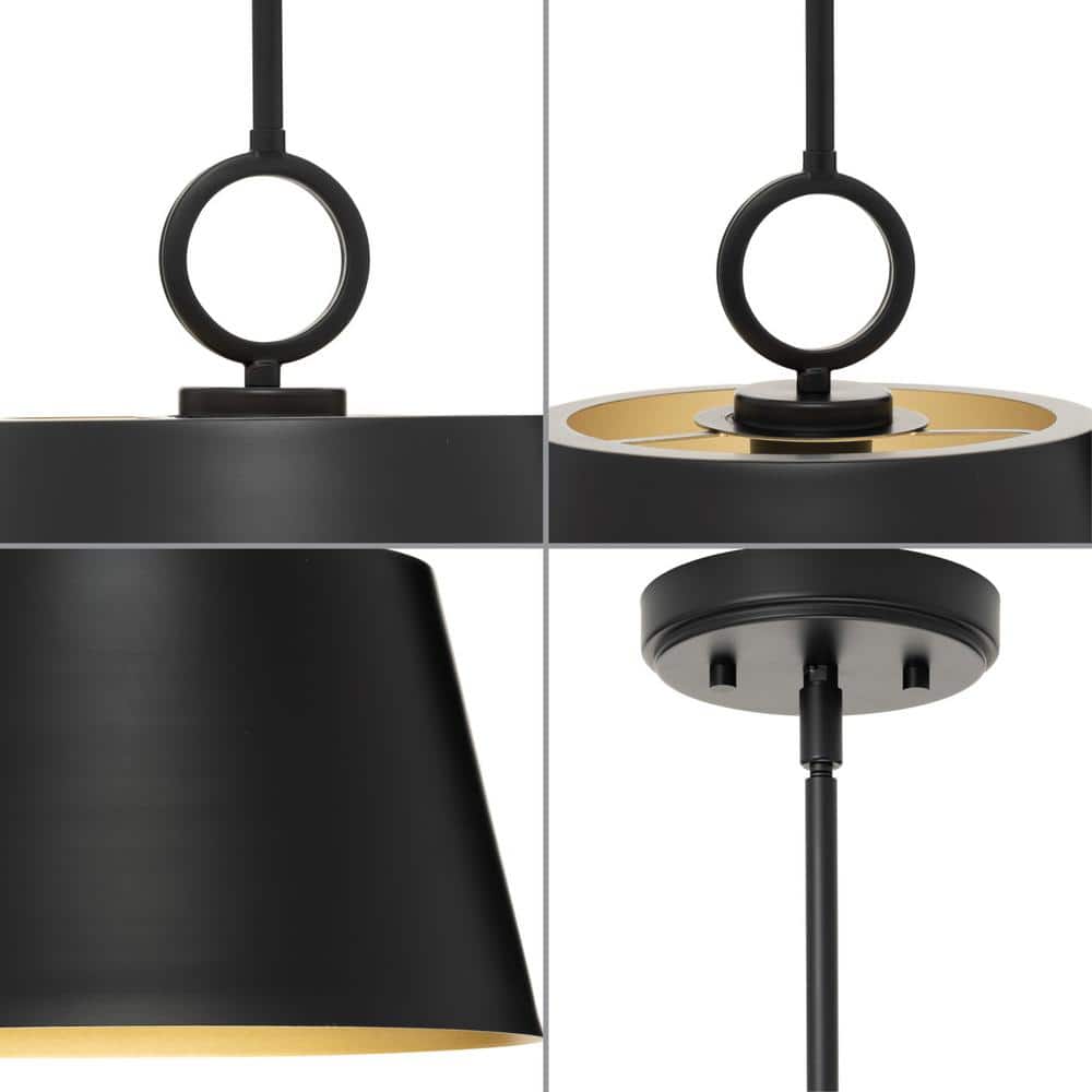Parkhurst Matte Black and Gold Dome Pendant Light