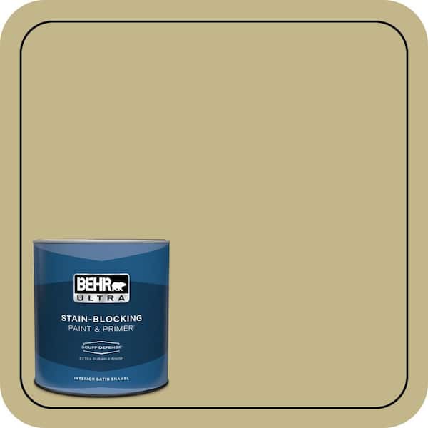 BEHR ULTRA 1 qt. #BIC-27 Modish Moss Extra Durable Satin Enamel Interior Paint & Primer