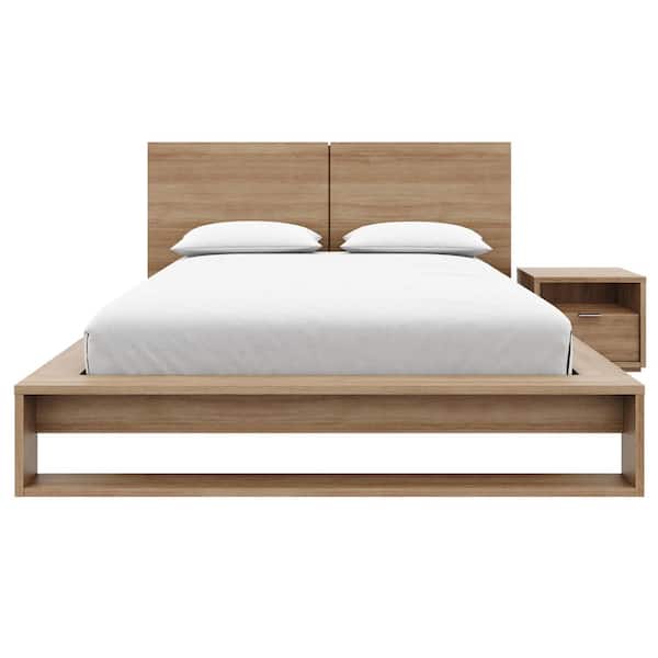 Audrey 3-Piece Brown Oak Composite Queen Size Bedroom Set