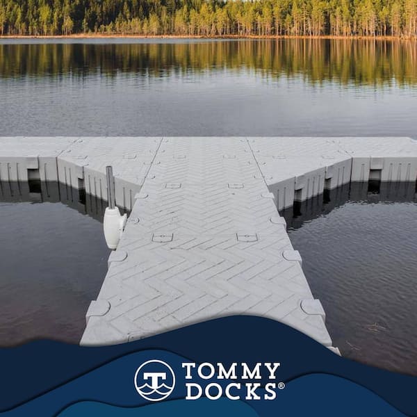 Flexx 16 ft. T-Shaped Floating Dock Package, Modular Floating Dock/Swim Platform, Floating Boat Dock for Lakes