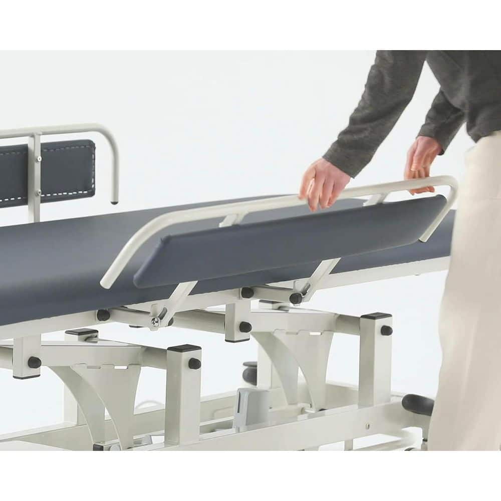 Industrial Rectangular Leather and Steel Adjustable Table